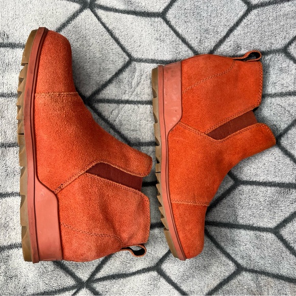 SOREL Evie Waterproof Suede Wedge Ankle Pull-On Women Booties - Picture 5 of 10